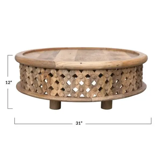 Hello Honey&reg; Hand-Carved Mango Wood Coffee Table {4}