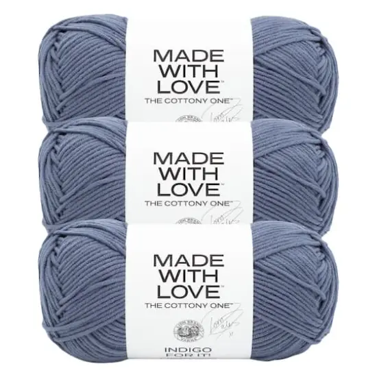 3 Pack Lion Brand&reg; Tom Daley Made with Love&trade; The Cottony One&trade; Yarn Indigo for It! {1}