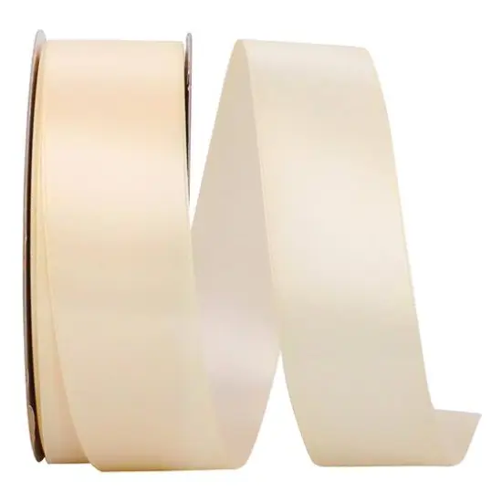 JAM Paper 1.5"x 50yd. Double Face Satin Ribbon Cream {1}
