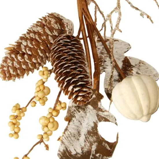 6ft. White Pumpkin and Pinecone Garland {5}