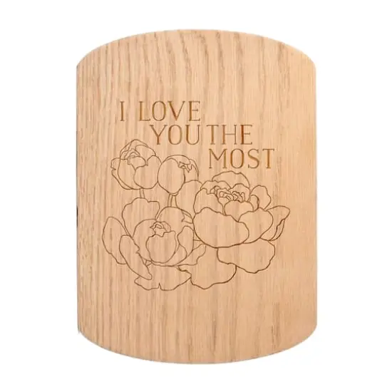 11" x 8" I Love You the Most Redwood Oval Cutting Board {1}