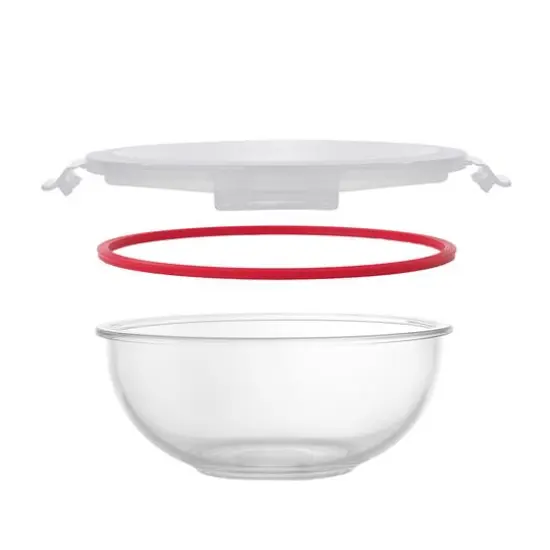 JoyJolt&reg; Red Glass Mixing Bowls Set {8}