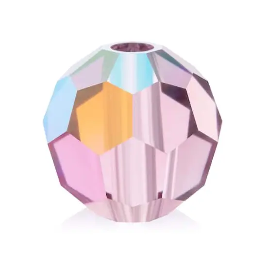 John Bead Preciosa 4mm Czech Crystal Glass Faceted Round Beads, 40ct. Light Amethyst AB {1}