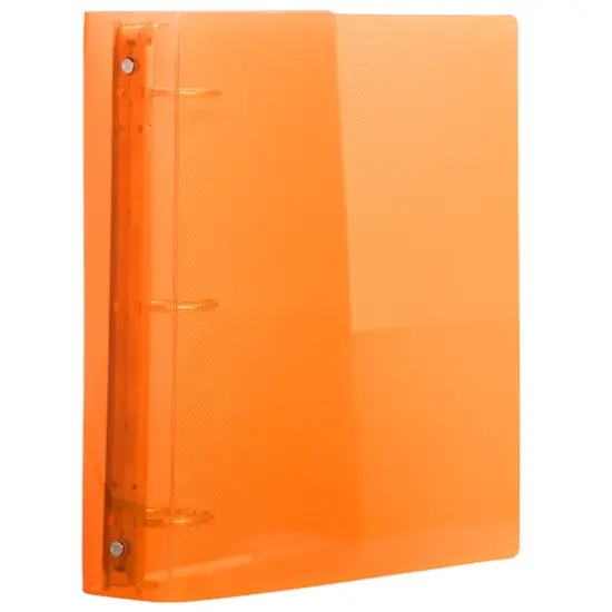 JAM Paper 2" Glass Twill Plastic 3-Ring Binder Orange {4}