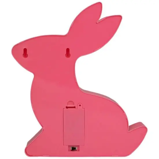 9.5" LED Lighted Pink Easter Bunny Marquee Wall Sign {7}