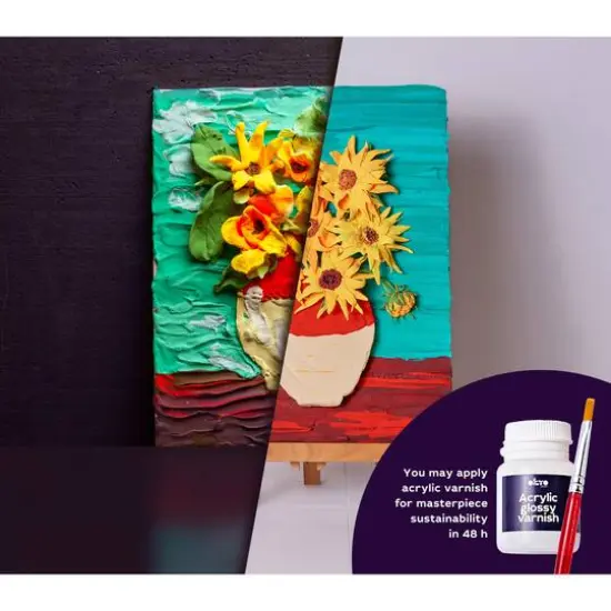 OKTO Sensory Art 3D Vincent Van Gogh Sunflowers Clay Painting Kit {5}