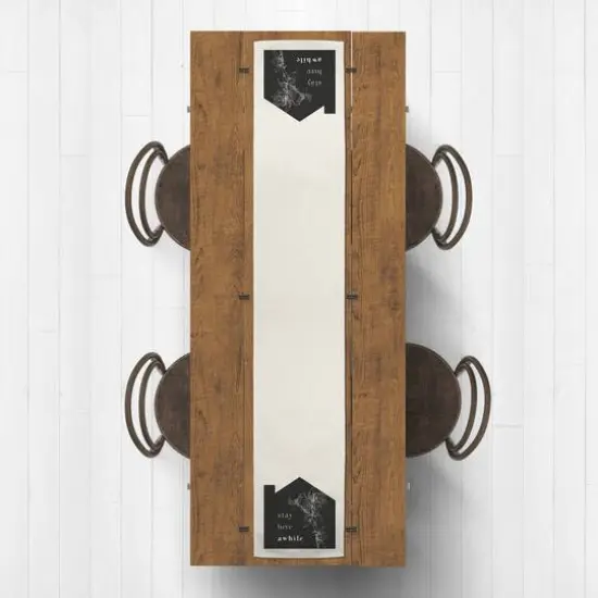 Stay Here Awhile Cotton Twill Table Runner {3}