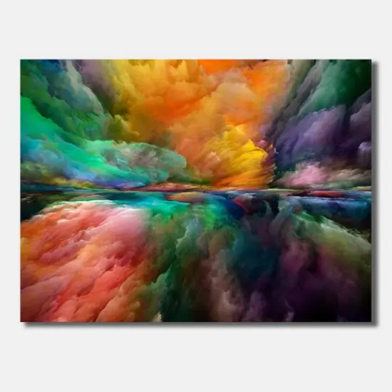 Designart - Colorful And Dark Gradient Clouds - Modern & Contemporary Canvas Wall Art Print {1}