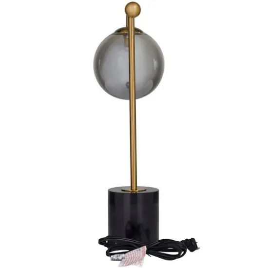 Silver Metal Orb Desk Lamp with Marble Base 6" x 15" x 19" {7}