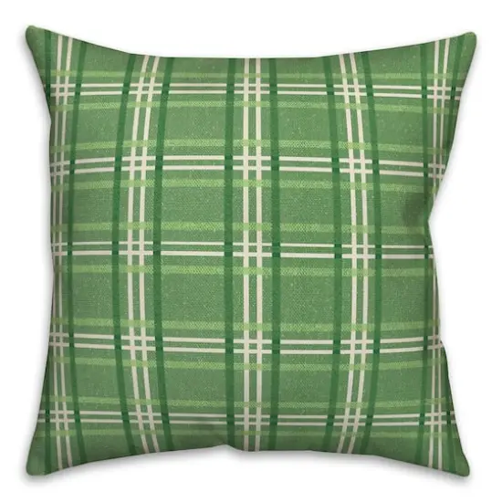 St. Patrick's Day Plaid Throw Pillow {1}