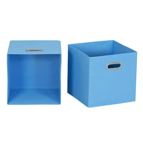 6 Pack Household Essentials 11" Fabric Storage Bins Blue {5}
