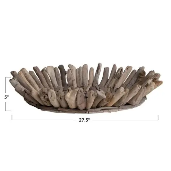 Hello Honey&reg; 26" Natural Coastal Decorative Driftwood Oval Tray {7}