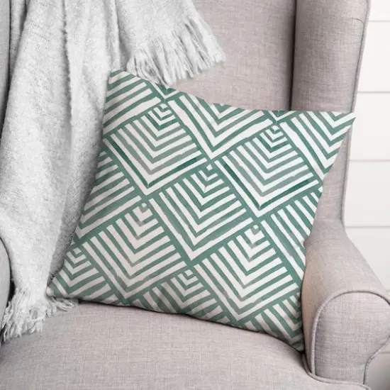 Watercolor Diamond Throw Pillow Blue {3}