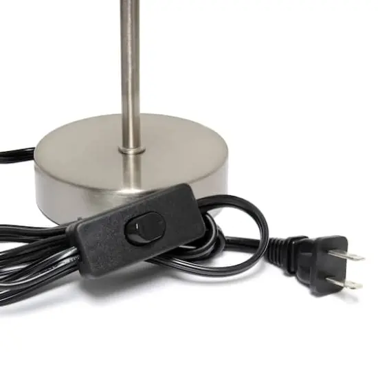 Creekwood Home Nauru 10.5" Sand Nickel Petite Metal Stick Table Lamp Orange {9}