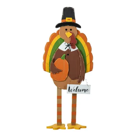 Glitzhome&reg; 30.25" Thanksgiving Wood Turkey Porch D&eacute;cor {7}