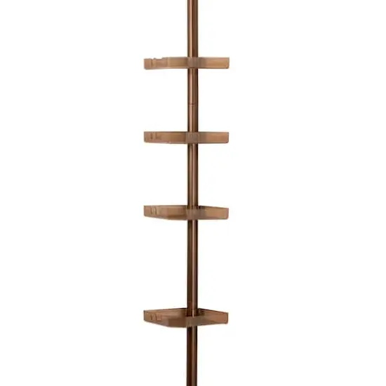 Bath Bliss 4-Tier Tension Corner Shower Organizer Caddy Bronze {1}