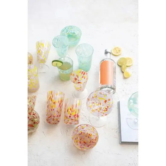 Hello Honey&reg; Round Varied Multicolor Drinking Glass Set {8}