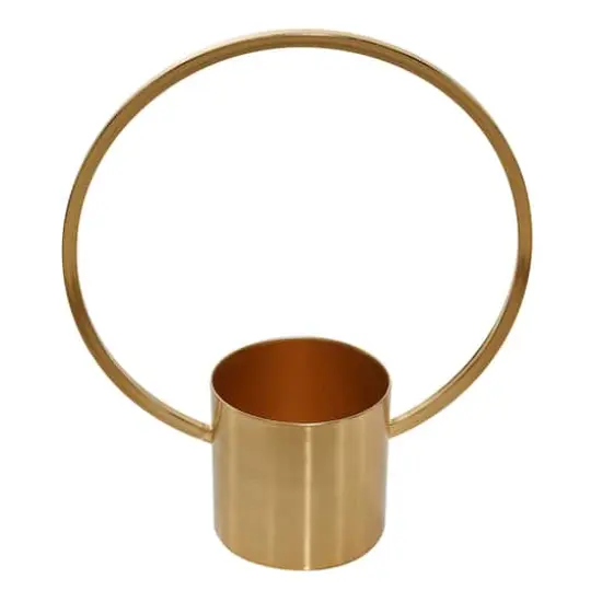 CosmoLiving by Cosmopolitan Set of 2 Gold Metal Glam Planter, 11", 14" {6}