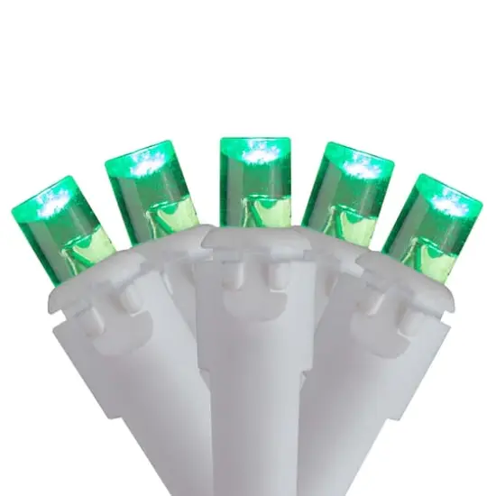 Brite Star 70ct. Green LED Wide Angle Icicle Lights with White Wire {3}