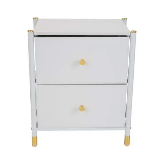 Simplify 2 Drawer Luxury Nightstand White {6}