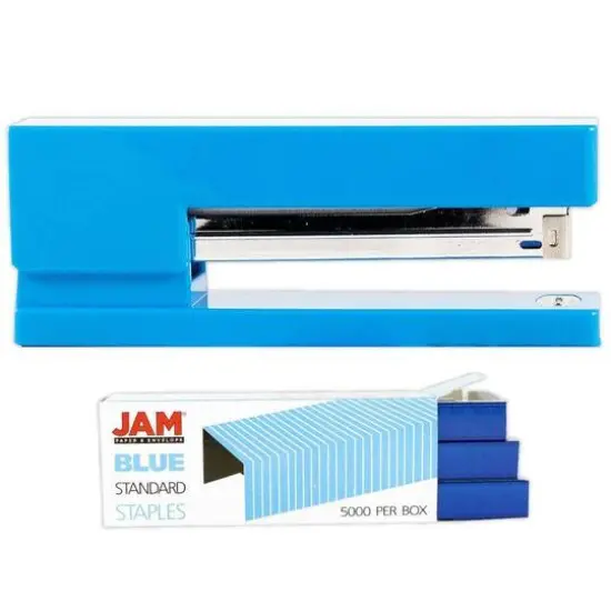 JAM Paper Desk Stapler & Staples Set Blue/Blue {1}