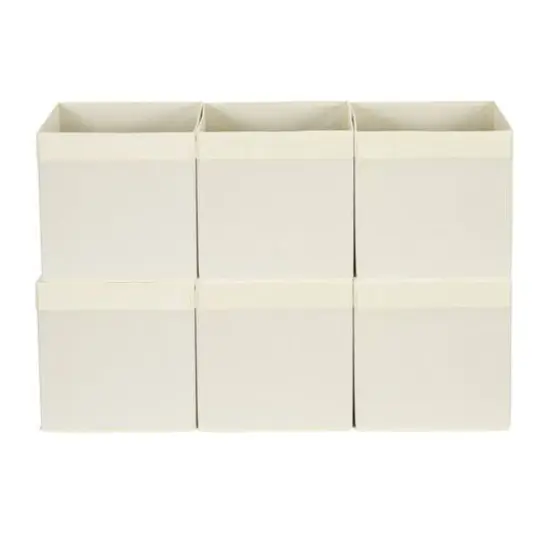Household Essentials 11" Storage Cubes with Lip Handles, 6ct. White {9}