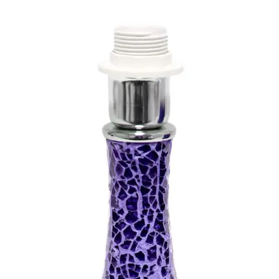 Simple Designs 14" Mosaic Glass Genie Table Lamp with Fabric Shade Purple {6}