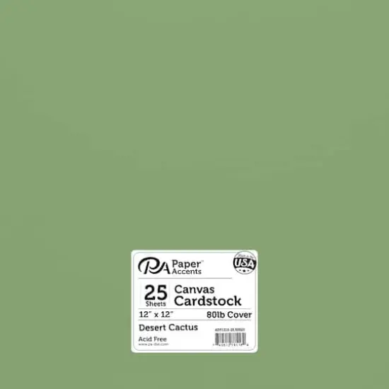 PA Paper™ Accents 12" x 12" 80lb. Canvas Cardstock Paper, 25 Sheets Desert Cactus {1}