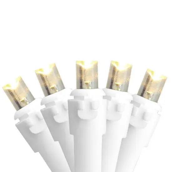 100ct. LED Wide Angle Christmas String Lights with White Wire Pure White {2}