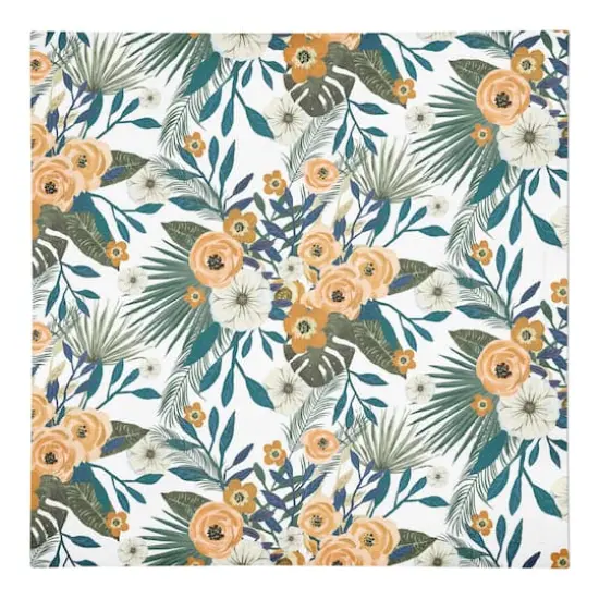 Tropical Floral Cotton Twill Napkin White {1}