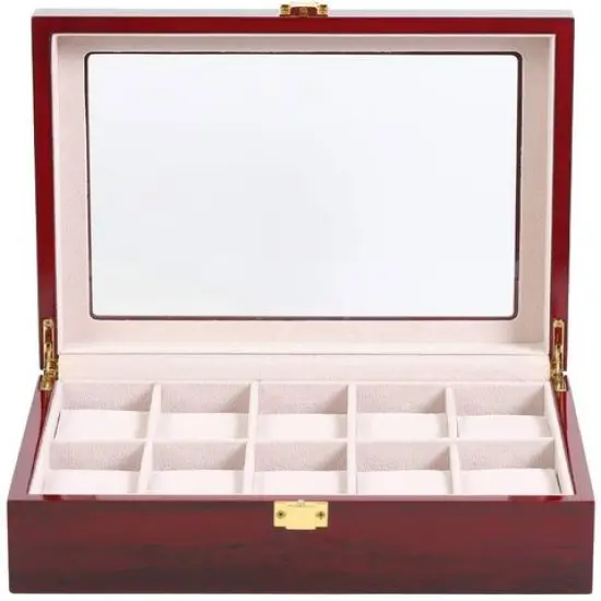 Cherry Red Deca Leather Watch Box {4}