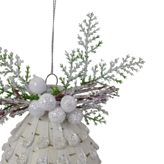 5" Cedar & Berries White Finial Christmas Ornament {4}