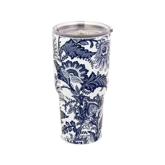 Vera Bradley&reg; 28oz. Java Navy White Stainless Steel Large Tumbler {1}