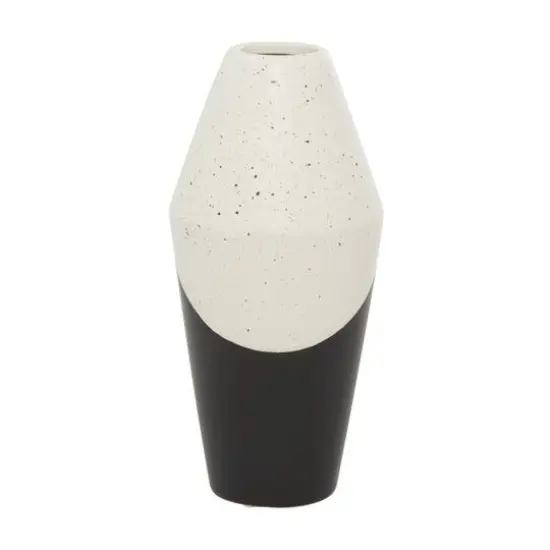Black Ceramic Contemporary Vase, 12" x 6" x 6" {3}