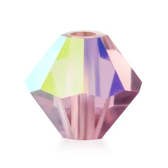 John Bead PRECIOSA 4mm Czech Crystal Bicone Beads, 40ct. Light Amethyst AB {1}