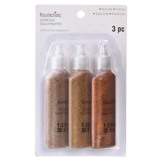 Mixed Glitter Glue, 3ct. by Recollections&trade; Rose Gold {6}