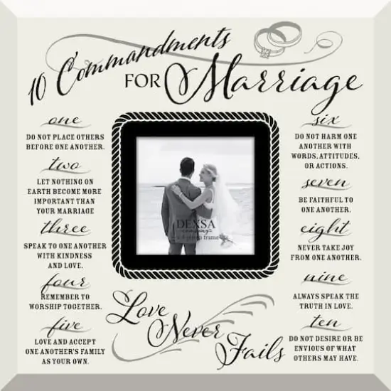 Ten Commandments For Marriage 4" x 4" Frame with Easel {2}