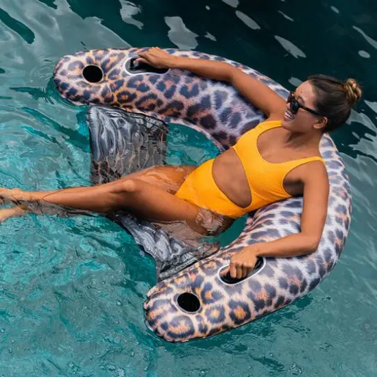 PoolCandy Leopard Print Jumbo Sun Chair {4}