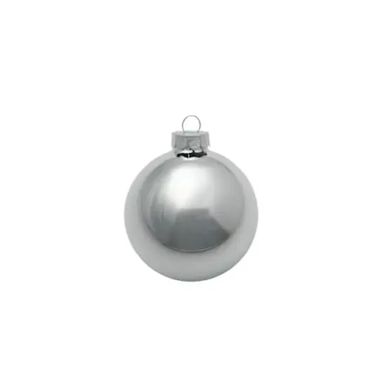 Whitehurst 12ct. 2.75" Shiny Glass Ball Ornaments Silver Shiny {1}