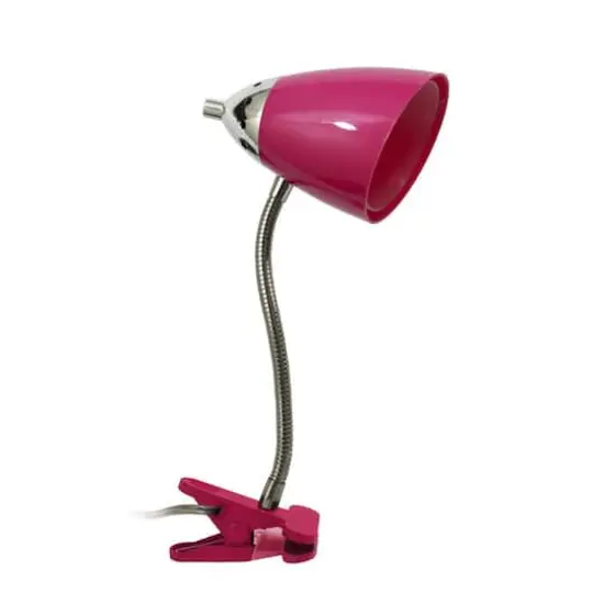 LimeLights 17.5" Flossy Flexible Gooseneck Clip Light Desk Lamp Pink {1}