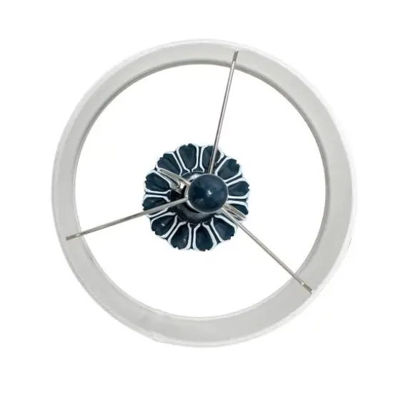 Lalia Home 22" Blue Moroccan Table Lamp with Fabric White Shade {7}