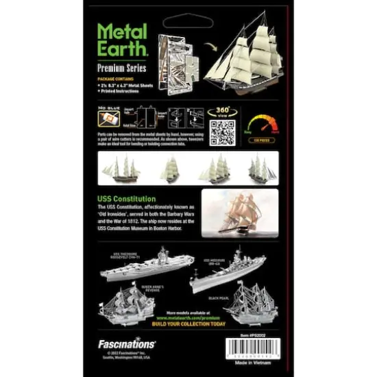 Metal Earth&reg; Premium Series USS Constitution Steel Model Kit {17}