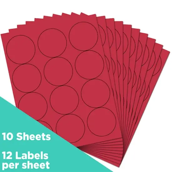 JAM Paper 2.5" Circle Product & Container Labels, 120ct. Red {4}