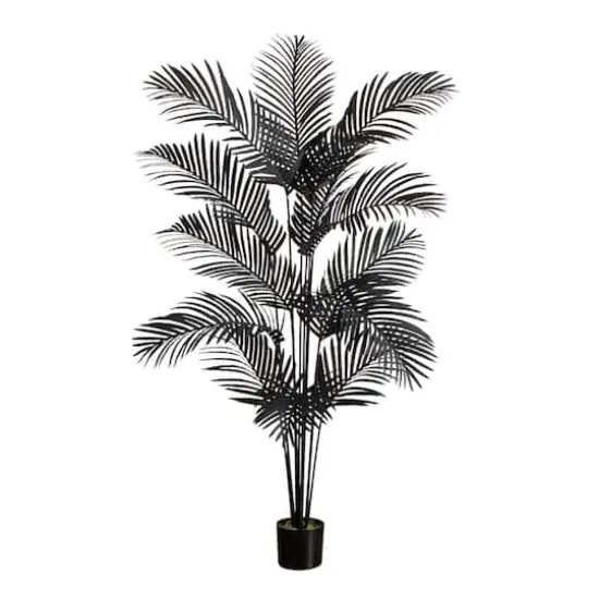 6ft. Artificial Halloween Black Paradise Palm Tree {1}