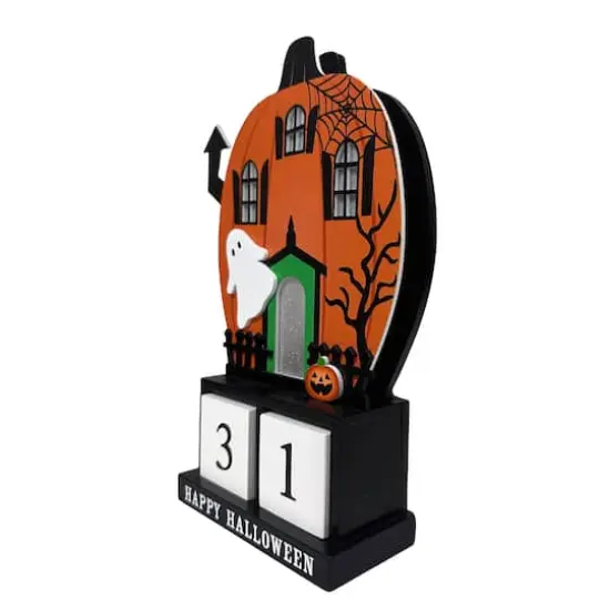 9.75" Lighted Pumpkin House Halloween Countdown Tabletop D&eacute;cor by Ashland&reg; {4}