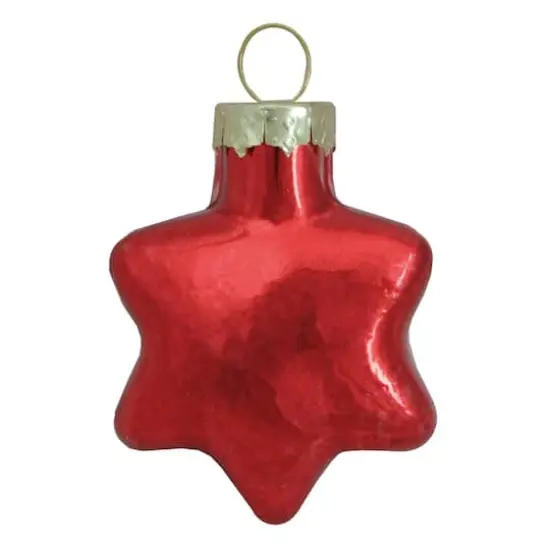 Whitehurst 56ct. 2" Shiny Red Glass Star Ornaments {1}