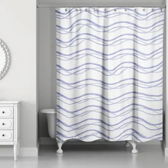 Delicate Squiggles Shower Curtain Navy {3}