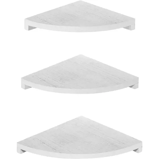 Gray White Floating Corner Wall Shelf Set {1}