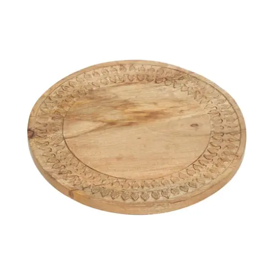 Brown Wood Country Cottage Lazy Susan Cake Stand, 2" x 15" x 15" {1}