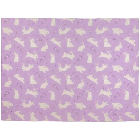 70" Purple Easter Bunny Rectangular Tablecloth {1}